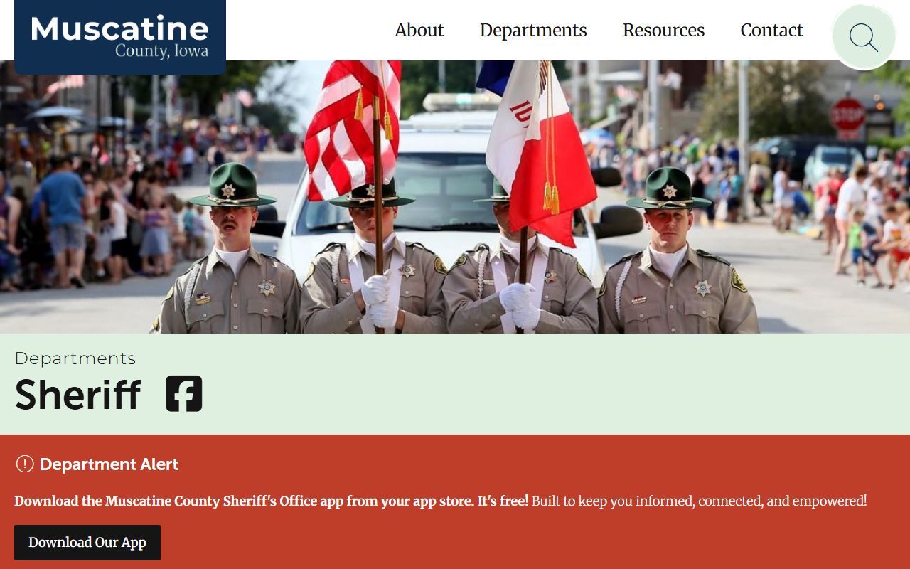 Muscatine County inmate records sheriff homepage and app alert